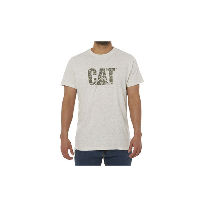 Caterpillar Men's Original Logo T-Shirts Light Grey Camo CAT-14952